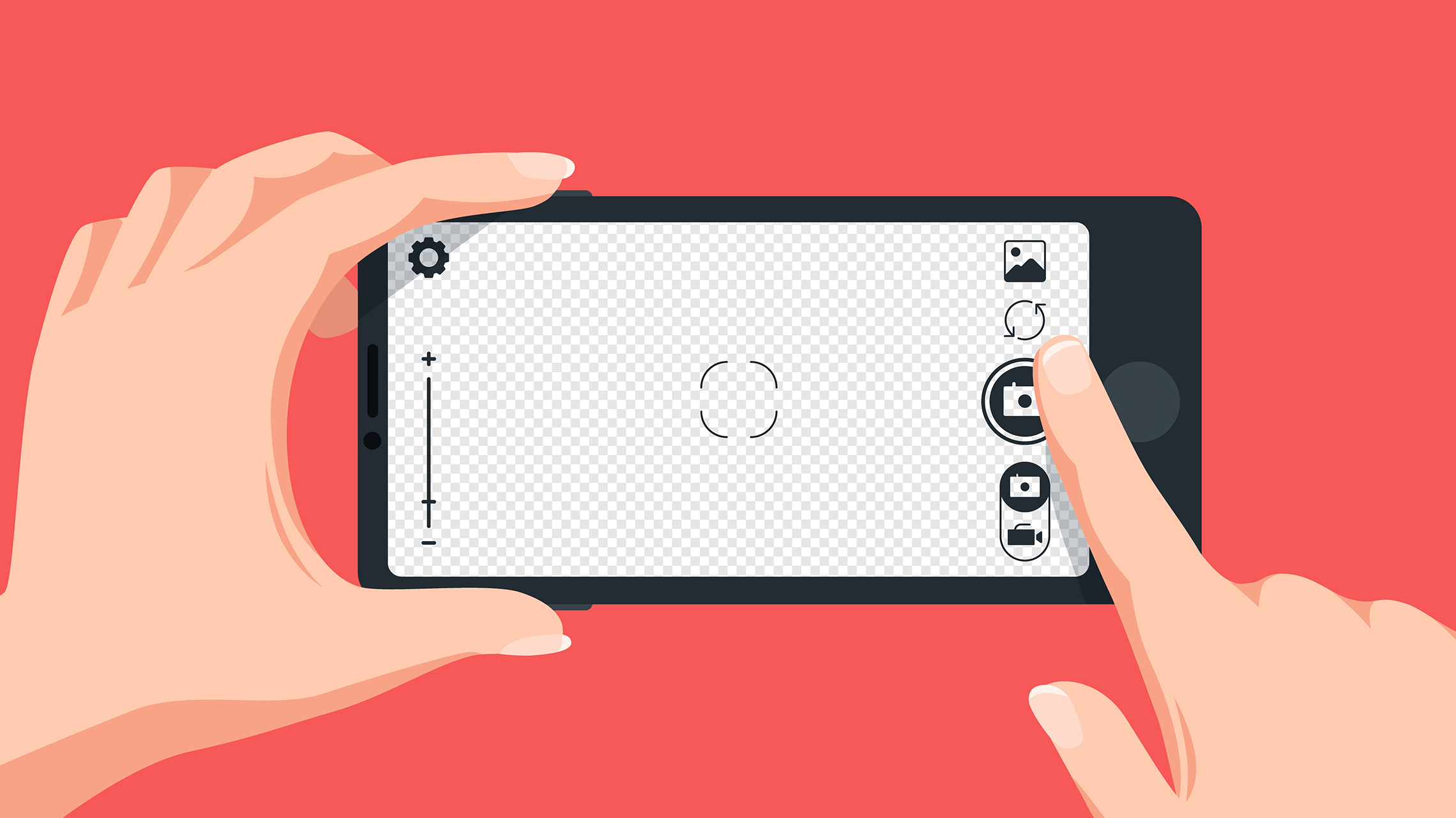 Image of person recording with mobile phone.